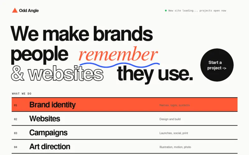 Screenshot of the Agency Launch template