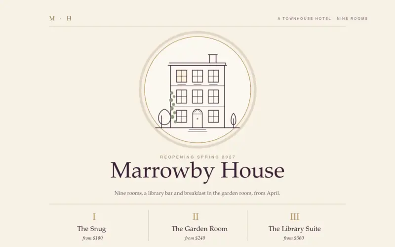Screenshot of the Boutique Stay template