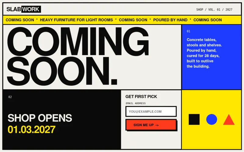 Screenshot of the Brutalist template