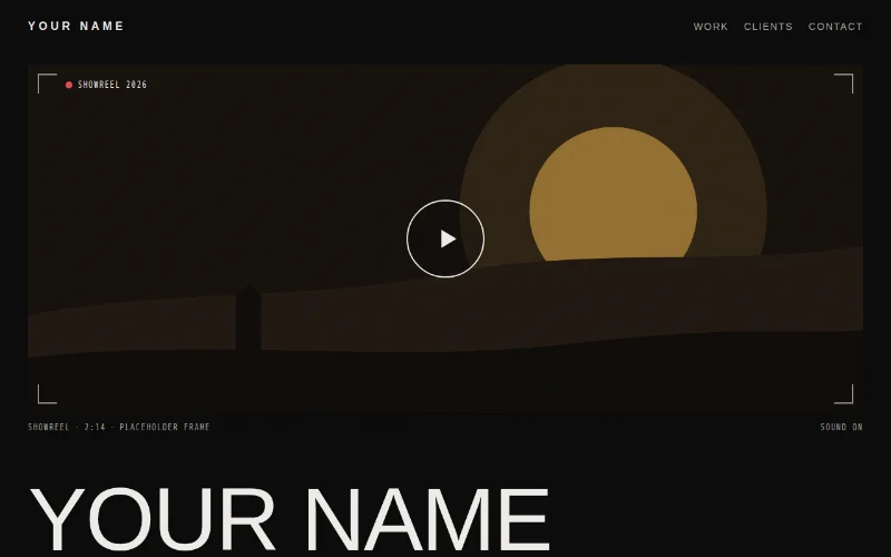 Screenshot of the Reel Dark template