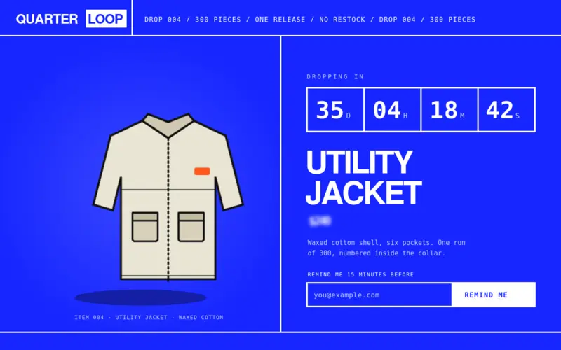 Screenshot of the Drop Countdown template