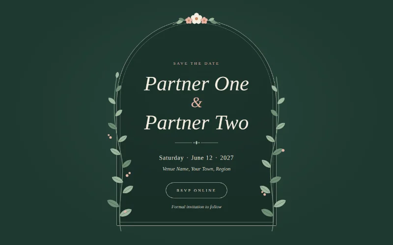 Screenshot of the Evergreen Arch template
