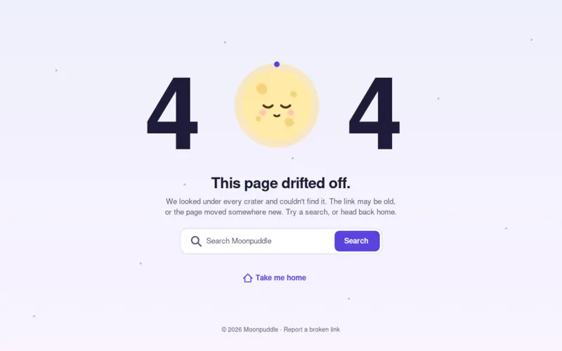 Screenshot of the Fancy 404 template