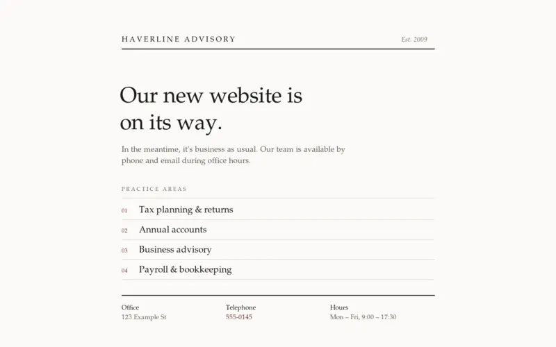 Screenshot of the Firm Profile template