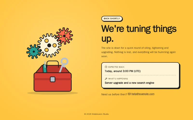 Screenshot of the Gears Working template