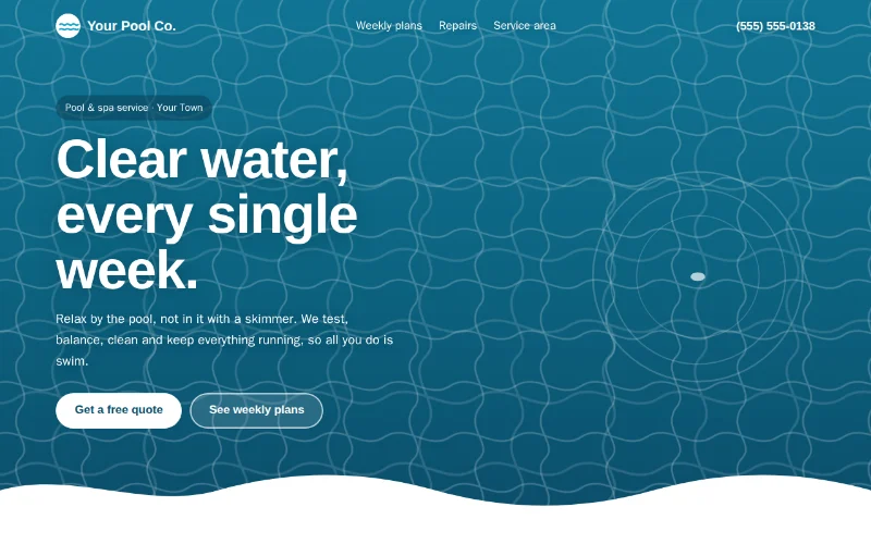 Screenshot of the Blue Lagoon template