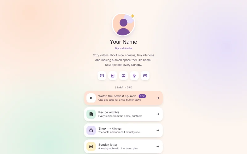 Screenshot of the Soft Creator template