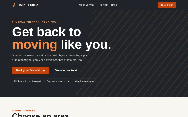 Screenshot of the Move Well template