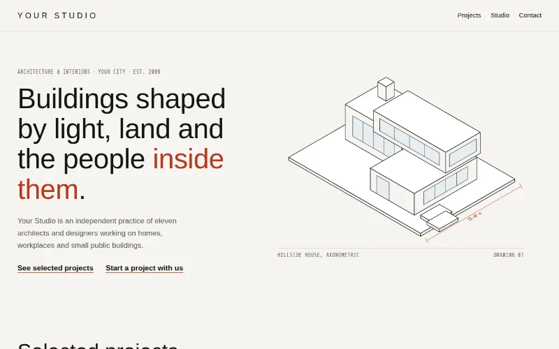 Screenshot of the Line Studio template