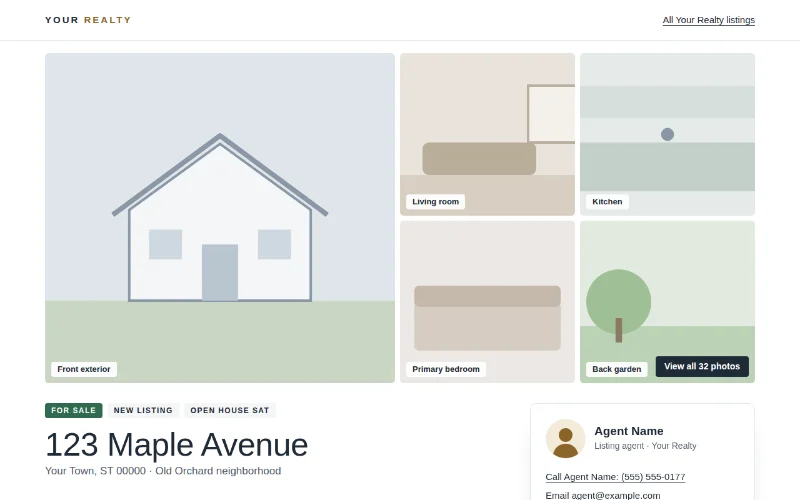 Screenshot of the Single Listing template