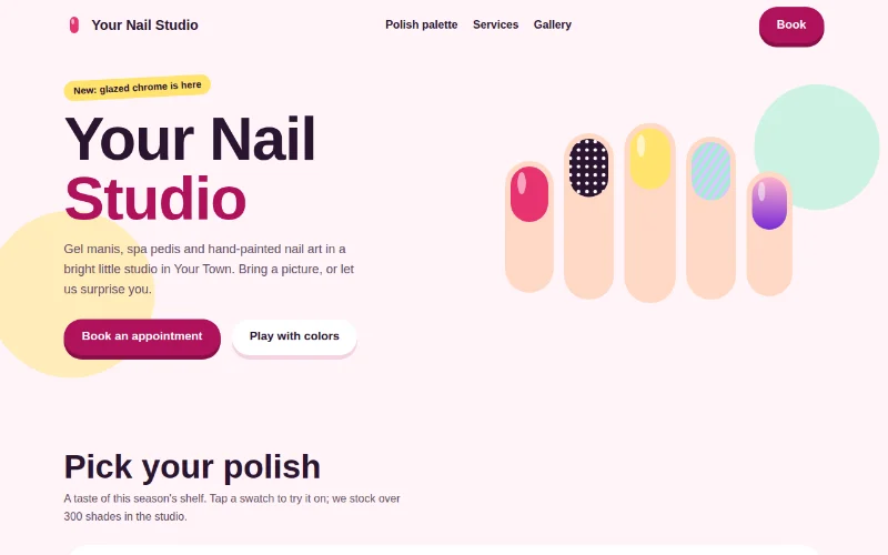 Screenshot of the Polish Pop template